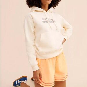 Obey “Mental Hygiene” Embroidered Multicolored Hoodie — Ivory — Women’s Large